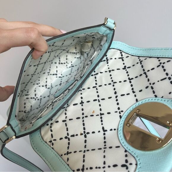 KATE SPADE Cyan Flap Crossbody Turnlock Shoulder Bag Knott Kitt Leila - Picture 11 of 11